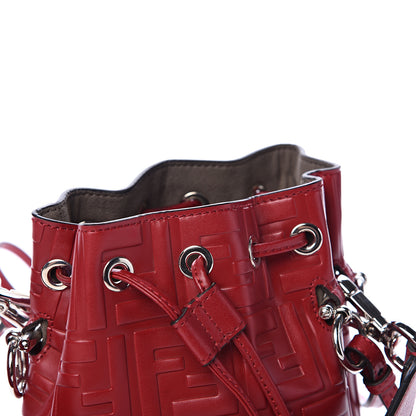 Fendi Vitello Liberty F is Fendi FF 1974 Embossed Mini Mon Tresor Bucket Bag Fragola 11 of 12