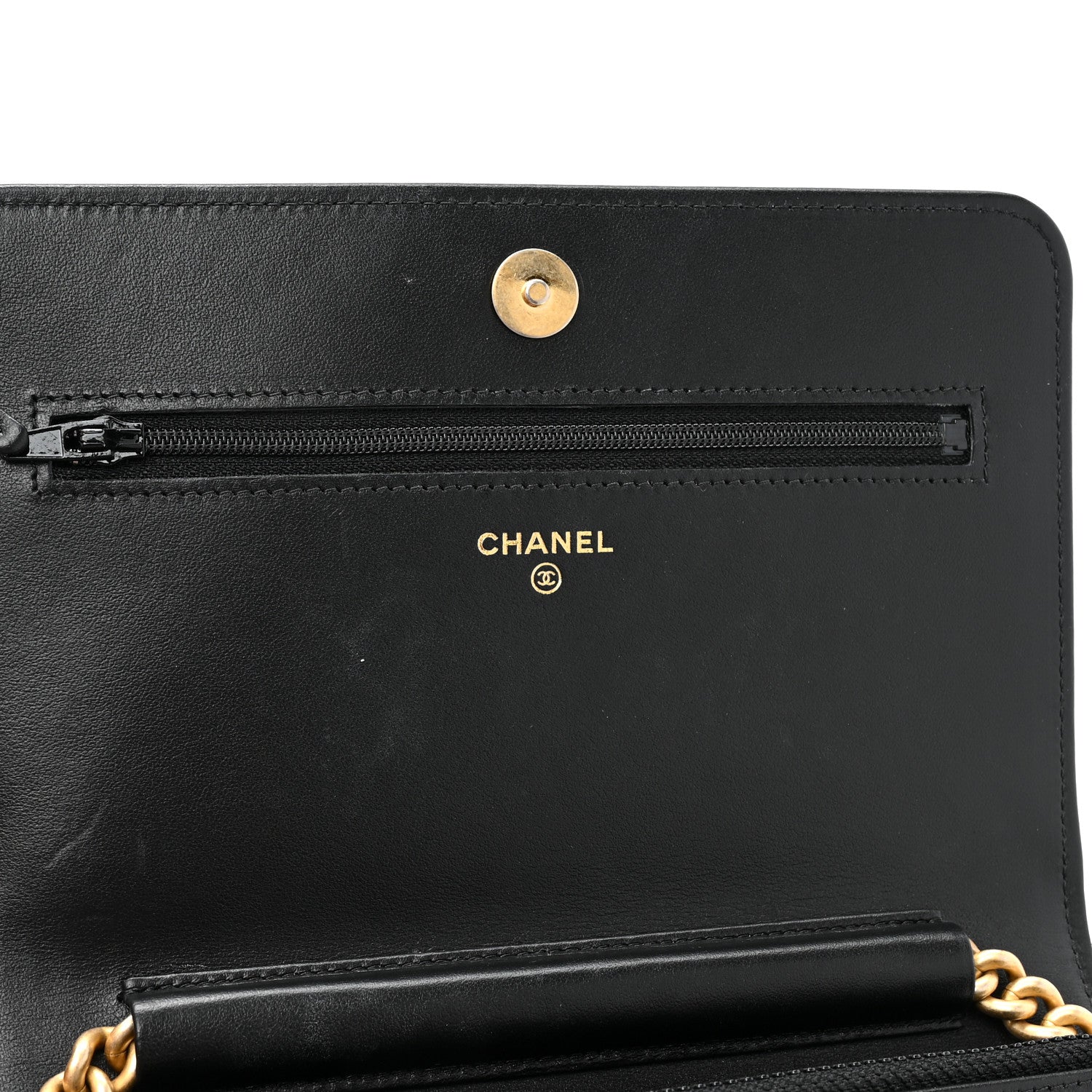 Chanel Caviar Quilted Boy Wallet On Chain WOC Black 12 of 14