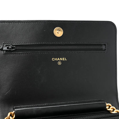 Chanel Caviar Quilted Boy Wallet On Chain WOC Black 12 of 14