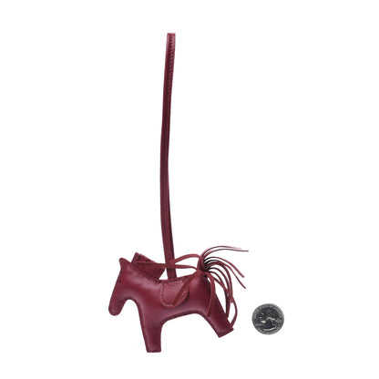 Hermes Milo Lambskin Grigri Rodeo Horse Bag Charm PM Rubis 2 of 4