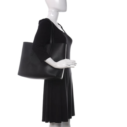 Fendi Vitello Vienna Enamel F is Fendi Shopping Tote Black Taupe 2 of 10