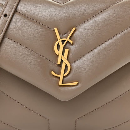 Saint Laurent Calfskin Y Quilted Monogram Toy Loulou Crossbody Bag Taupe 8 of 12