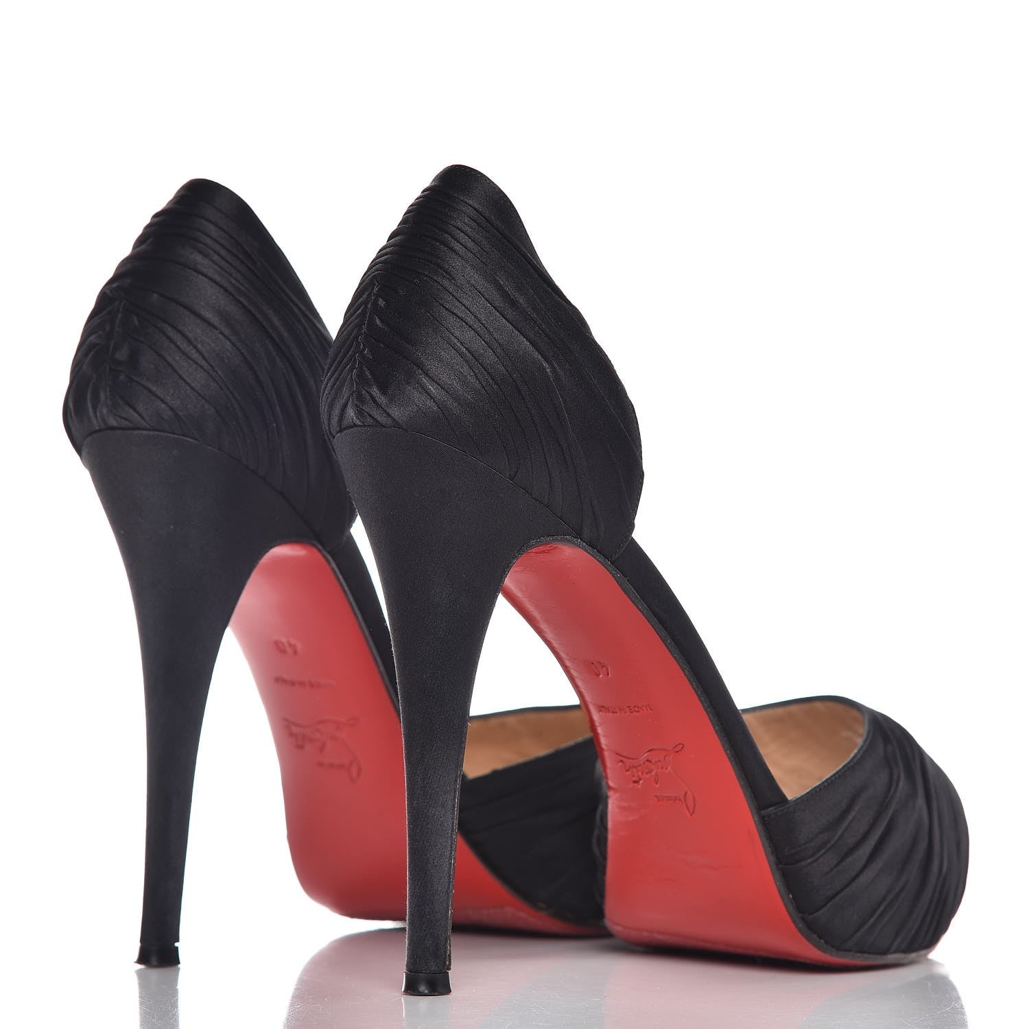 Christian Louboutin Crepe Satin Turbella 120 Platform Peep Toe Pumps 40 Black 4 of 12