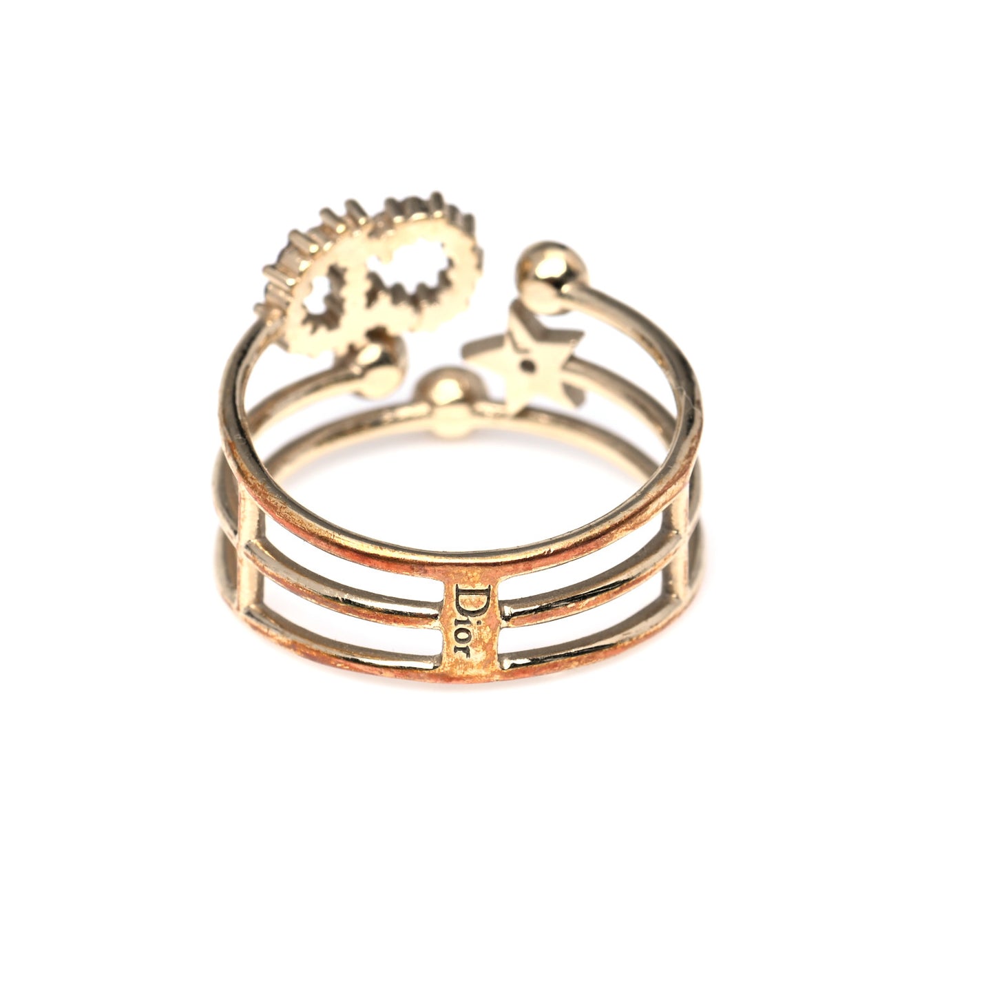 Metal Crystal Shiny-D Ring L Gold
