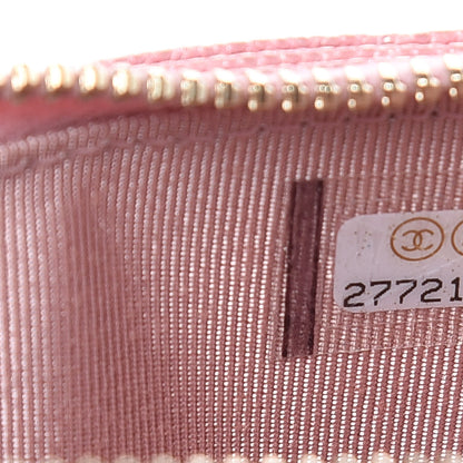 Chanel Iridescent Caviar Quilted Flap Zip Card Holder Pink 7 of 8