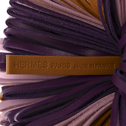 Hermes Lambskin Tri-Color Carmen Tassel Key Holder Sesame Mauve Sylvestre 3 of 5