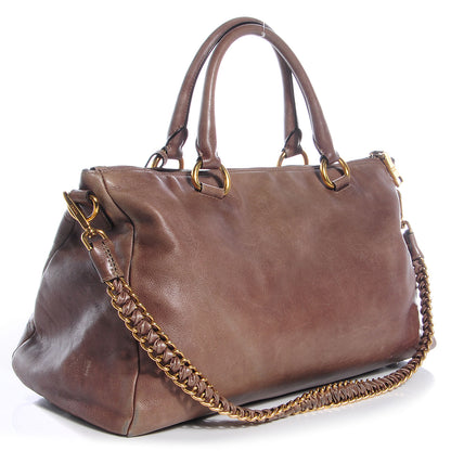 Prada Vitello Lux Bauletto Bambu 3 of 8