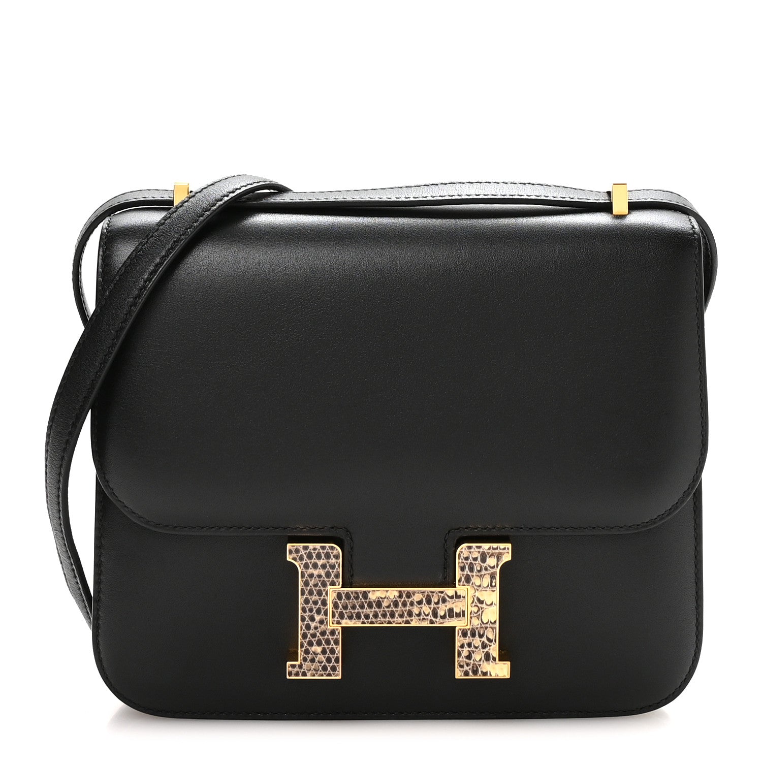 Hermes Tadelakt Lizard Marquette Constance 18 Black Ombre 1 of 11