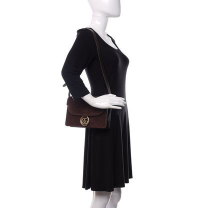 Gucci Suede Small Torchon GG Ring Shoulder Bag Reflex Brown 2 of 11