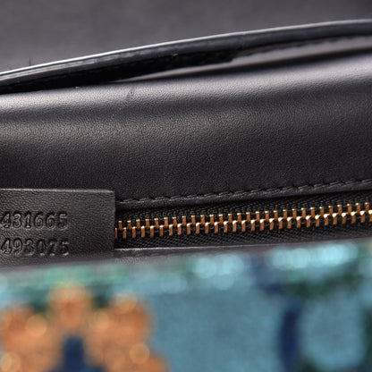 Gucci Iridescent Brocade Medium Sylvie Top Handle Bag Blue 9 of 11
