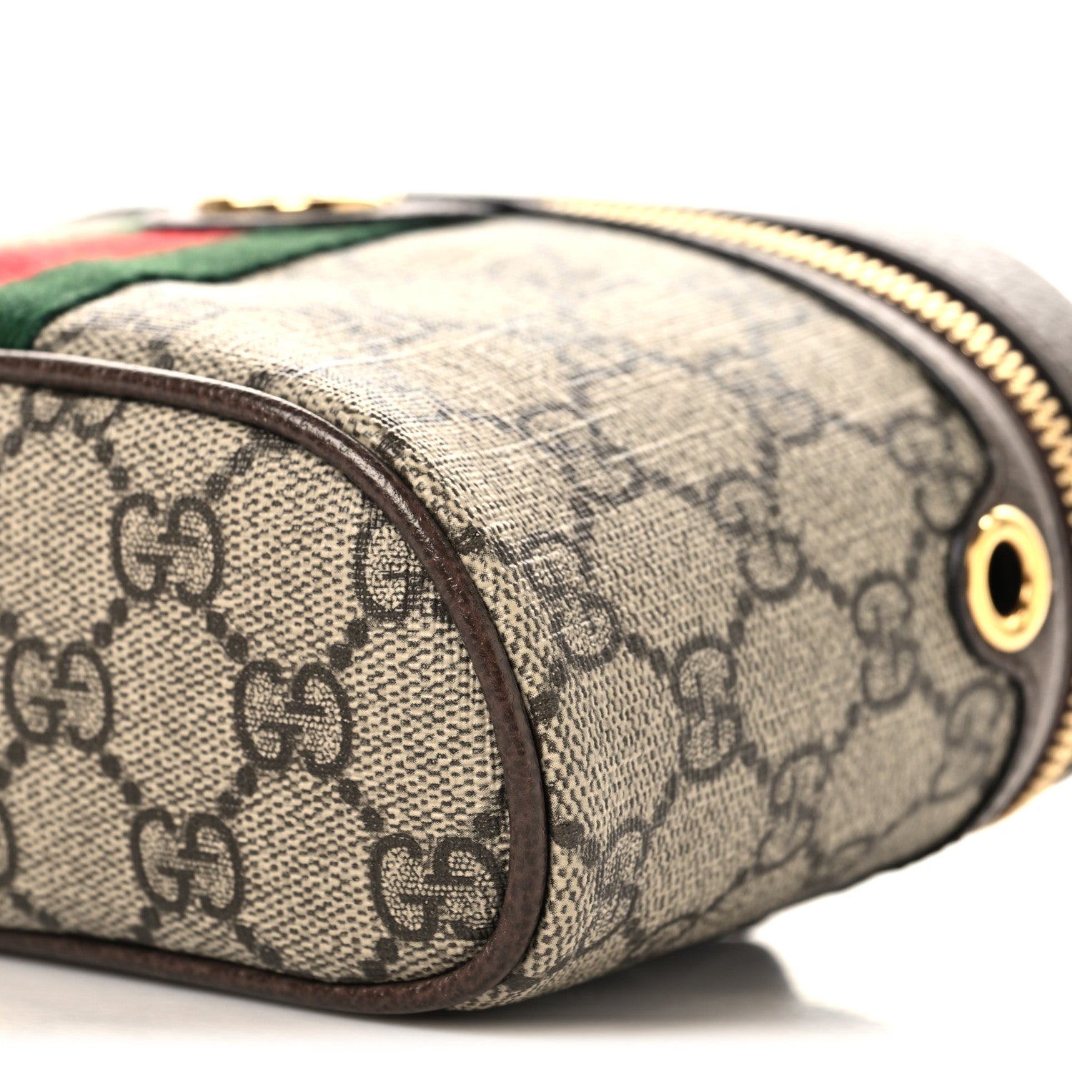 Gucci GG Supreme Monogram Textured Dollar Calfskin Web Ophidia Belt Bag 110 44 Beige Ebony New Acero 10 of 11