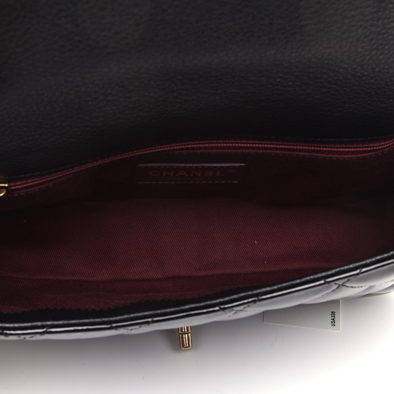 Chanel Patent Goatskin Quilted Medium CC Eyelet Flap Black 5 of 9