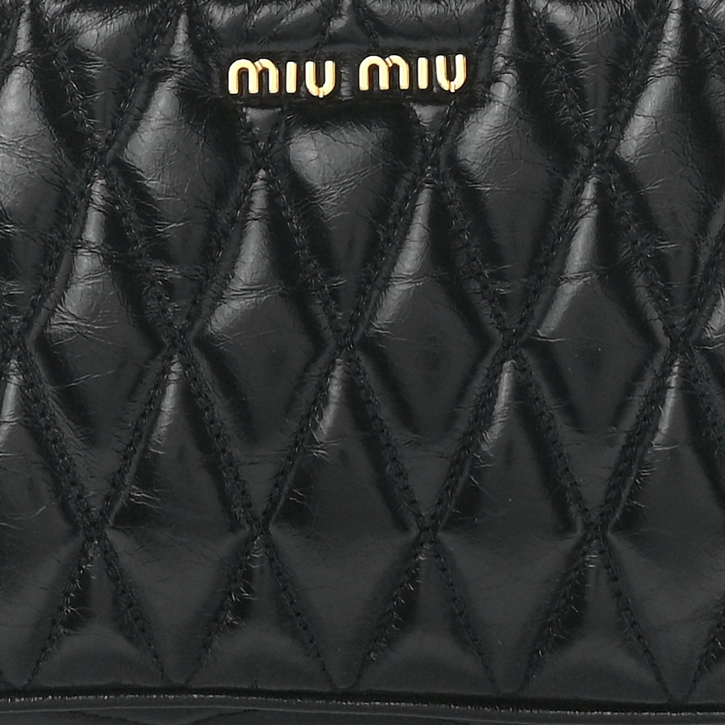 Vitello Shine Quilted Pochette Black