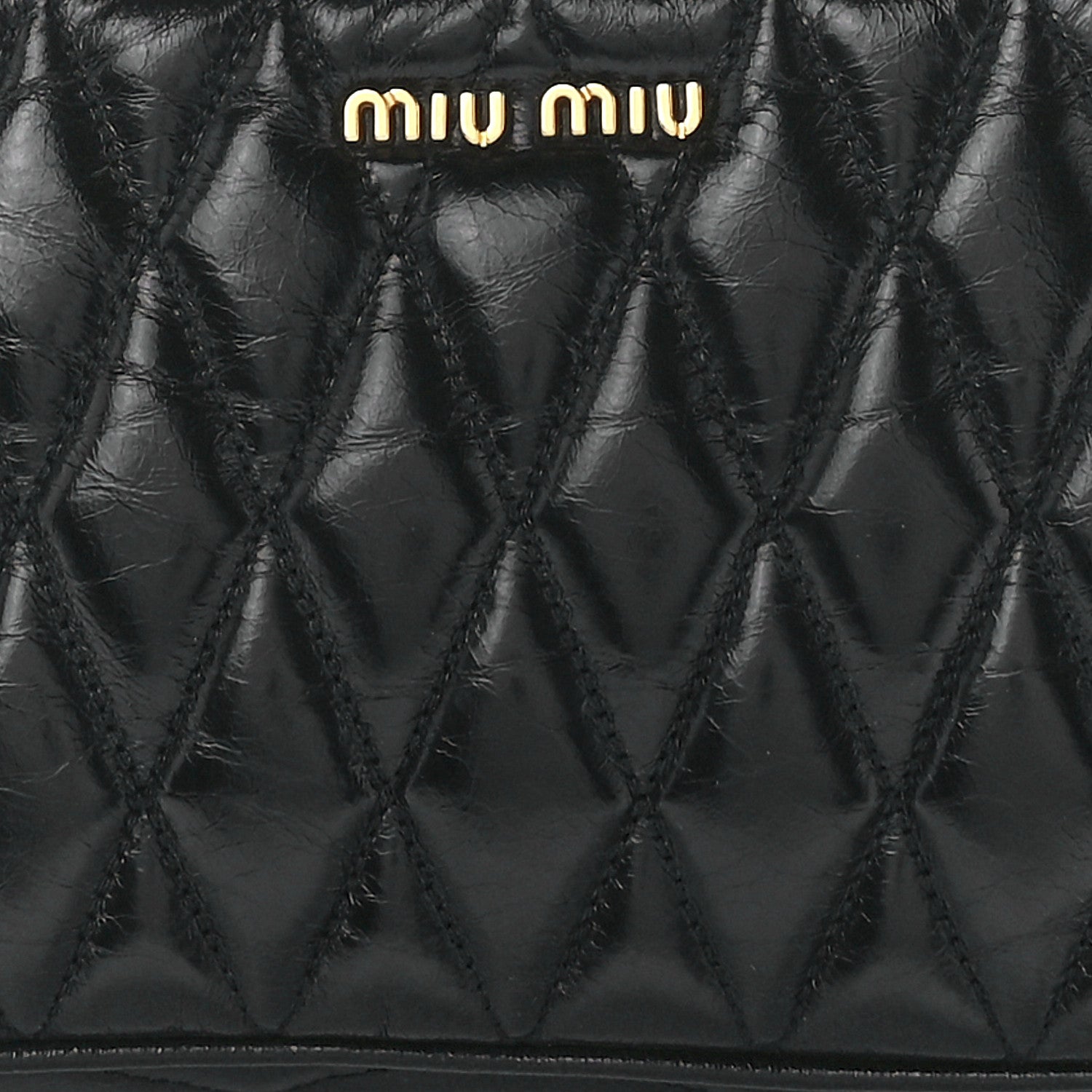 Miu Miu Vitello Shine Quilted Pochette Black 7 of 10