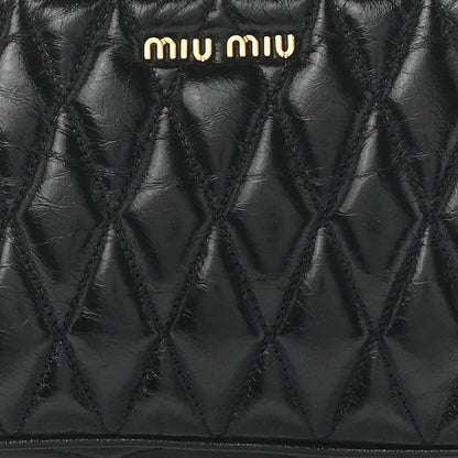 Miu Miu Vitello Shine Quilted Pochette Black 7 of 10