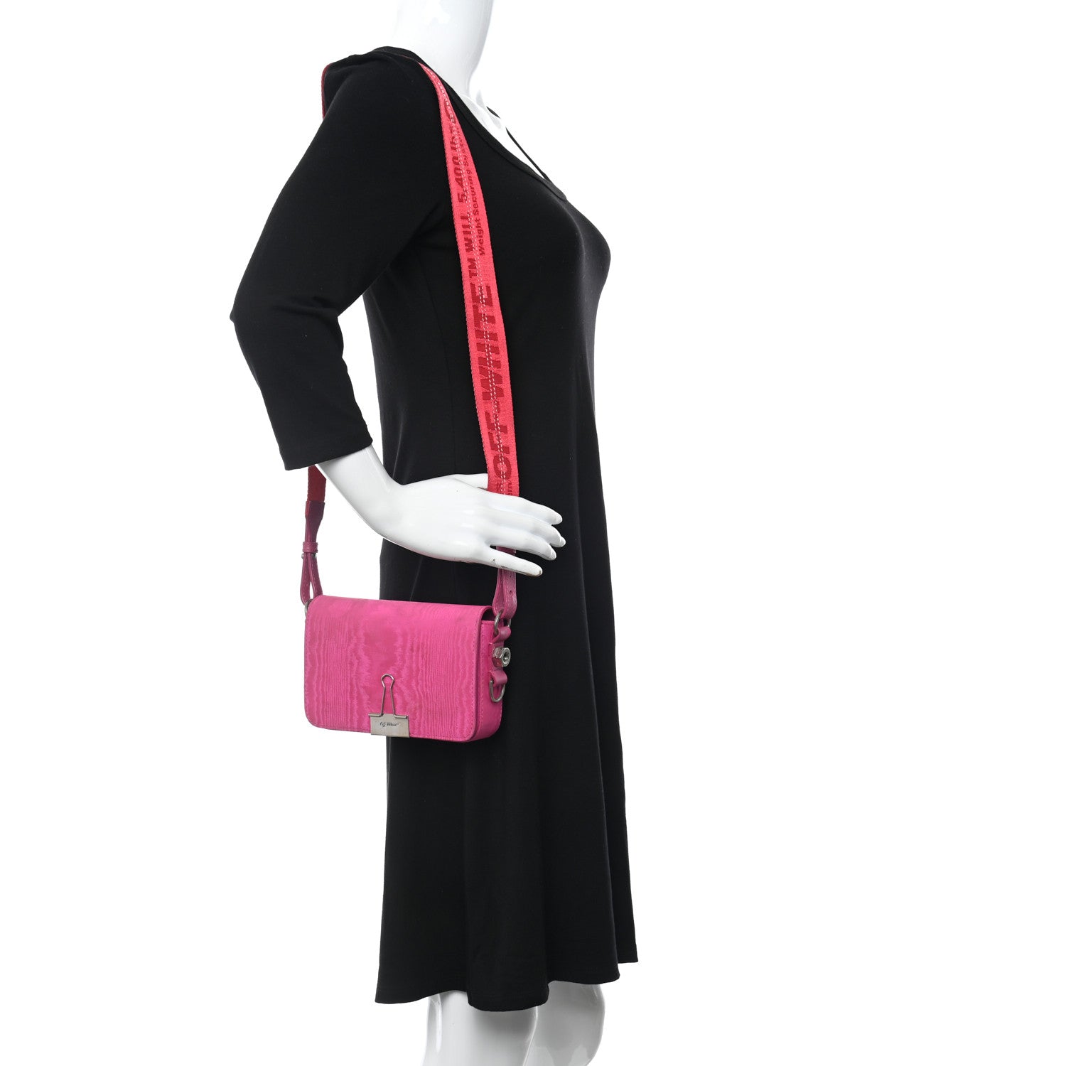 Off-White Nylon Mini Binder Clip Bag Fuchsia Red 2 of 17