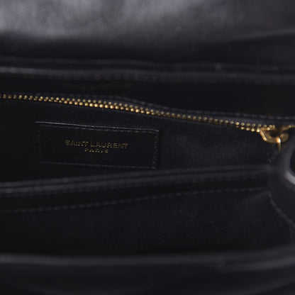 Saint Laurent Velvet Y Quilted Monogram Toy Loulou Chain Satchel French Black 8 of 10