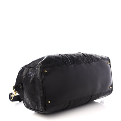 Chanel Calfskin Stitched Duffel Bag Black 3 of 8