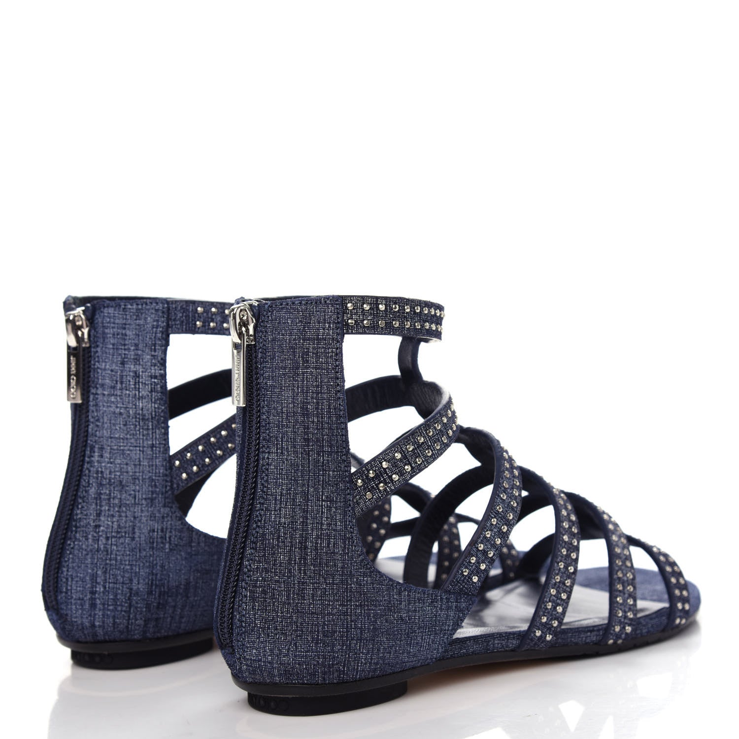 Jimmy Choo Denim Nix Gladiator Flat Sandals 36 Light Indigo 4 of 10