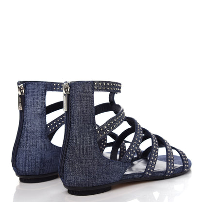 Jimmy Choo Denim Nix Gladiator Flat Sandals 36 Light Indigo 4 of 10