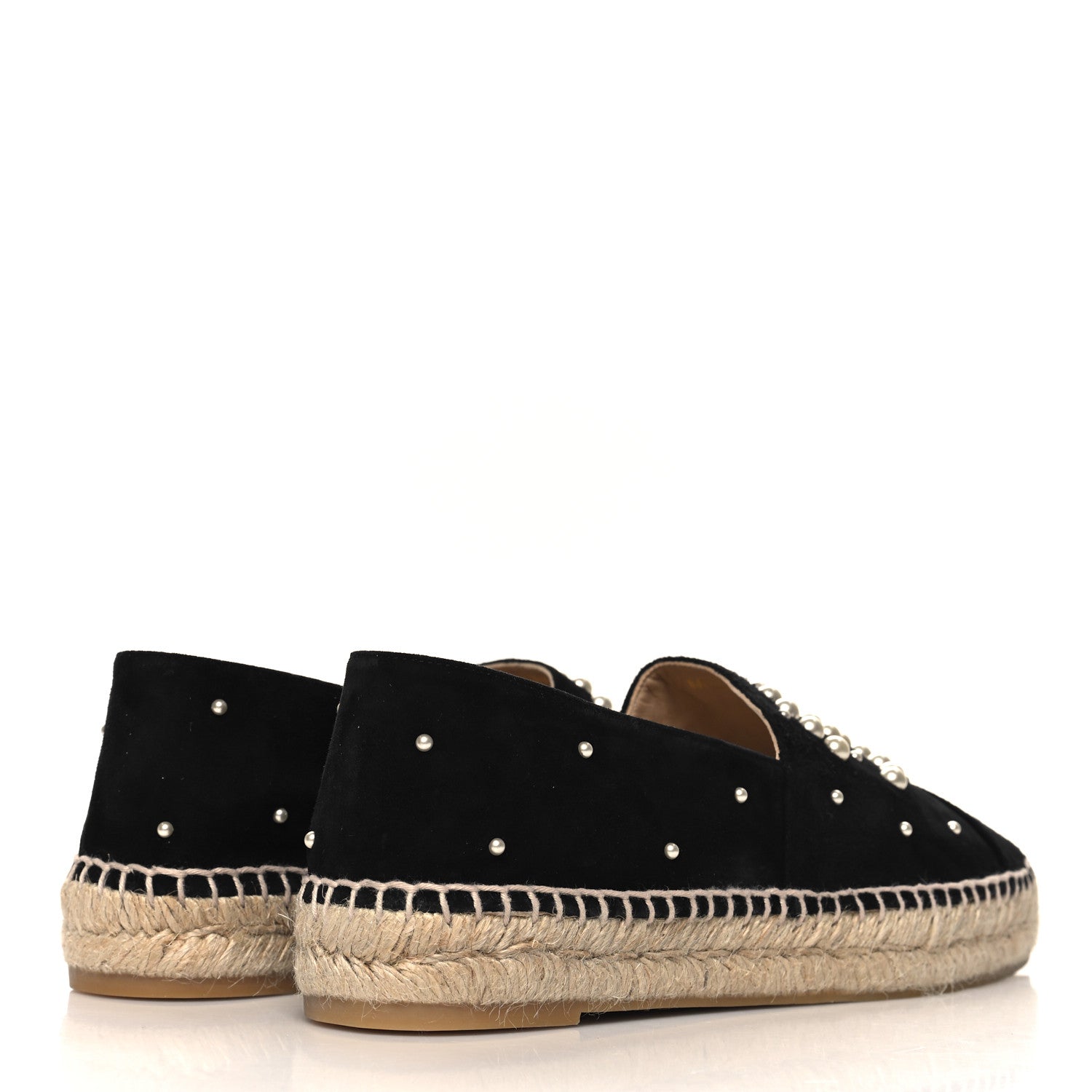 Chanel Suede Pearl CC Espadrilles 40 Black 5 of 11