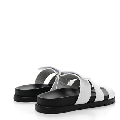 Hermes Calfskin Womens Chypre Sandals 35 White 4 of 10