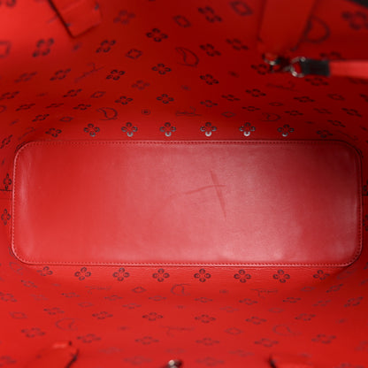 Christian Louboutin Perforated Calfskin Loubinthesky East West Cabata Tote Black Red 6 of 11