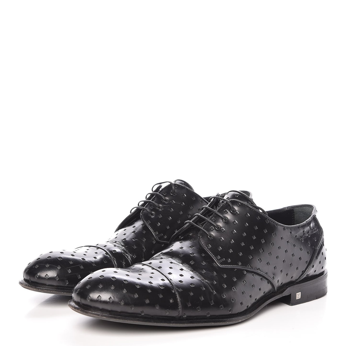 Calfskin Mens Mulholland Derby Lace Up Shoes 8 Black