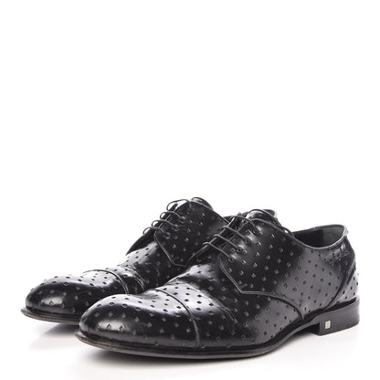 Louis Vuitton Calfskin Mens Mulholland Derby Lace Up Shoes 8 Black 3 of 13