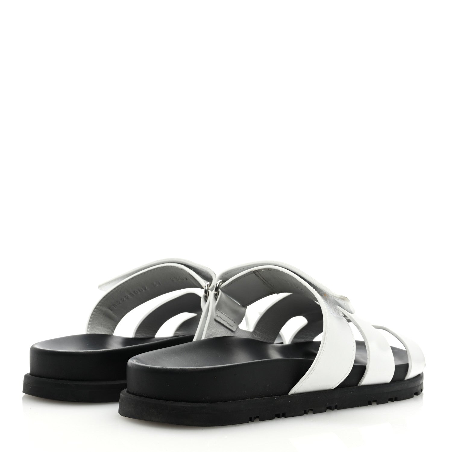 Hermes Calfskin Womens Chypre Sandals 37 White 4 of 8