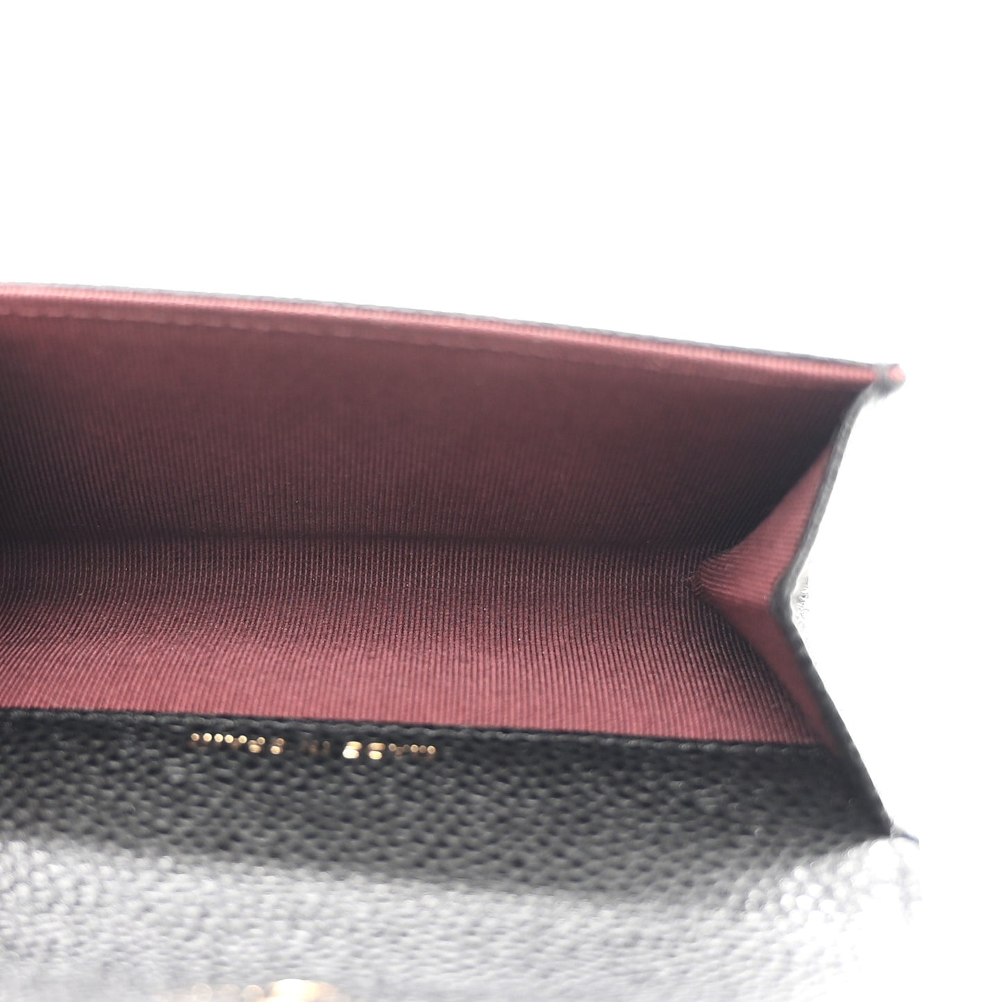 Caviar Quilted Flap Card Holder Wallet Black