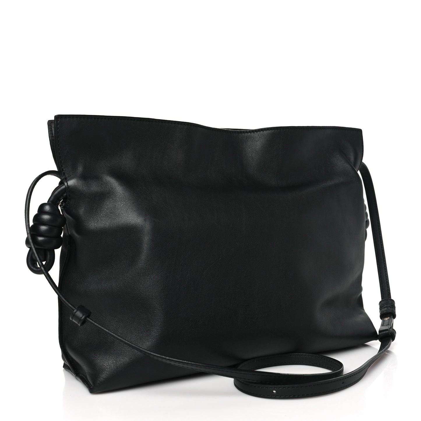Nappa Flamenco Knot Clutch Black