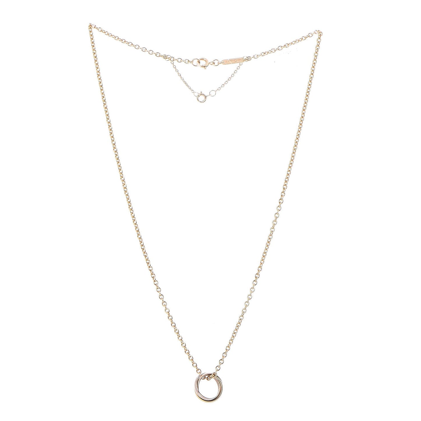 18K Pink Yellow White Gold Trinity Pendant Necklace