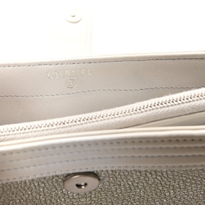 Chanel Metallic Galuchat Stingray Lambskin Mini Clutch With Removable Chain Silver 6 of 12