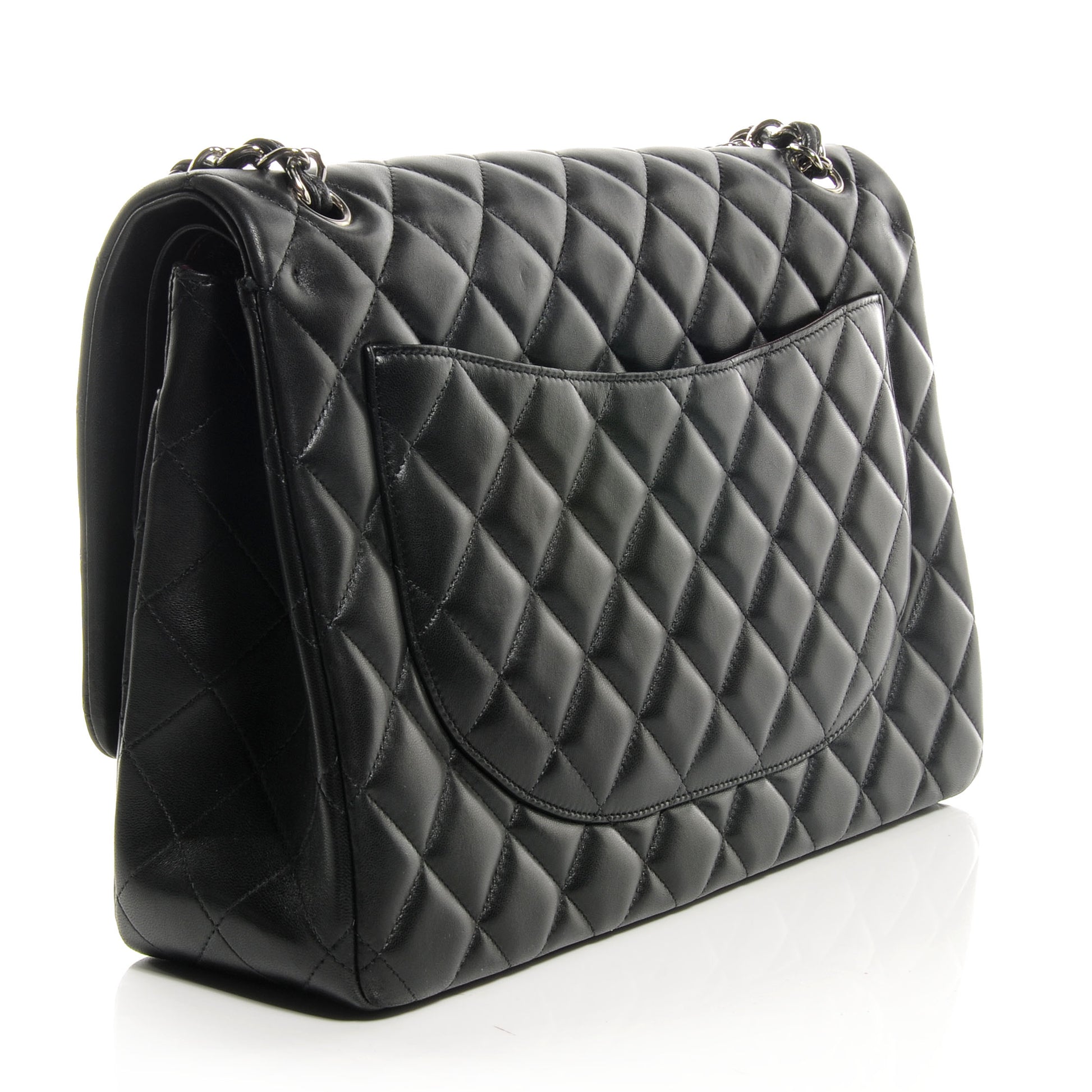 Chanel Lambskin Quilted Maxi Double Flap Black 3 of 9