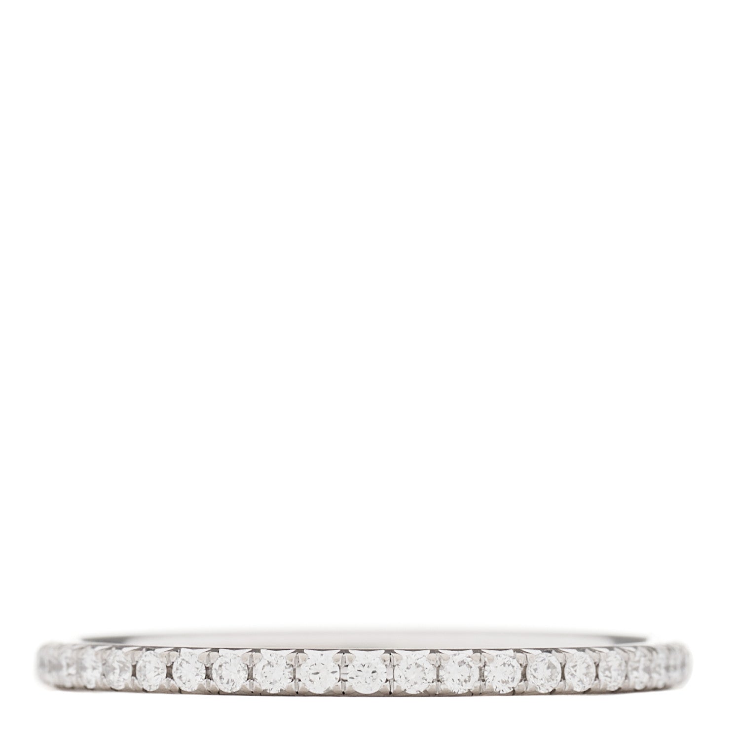 Tiffany 18K White Gold Diamond Metro Band Ring 54 7 3 of 5