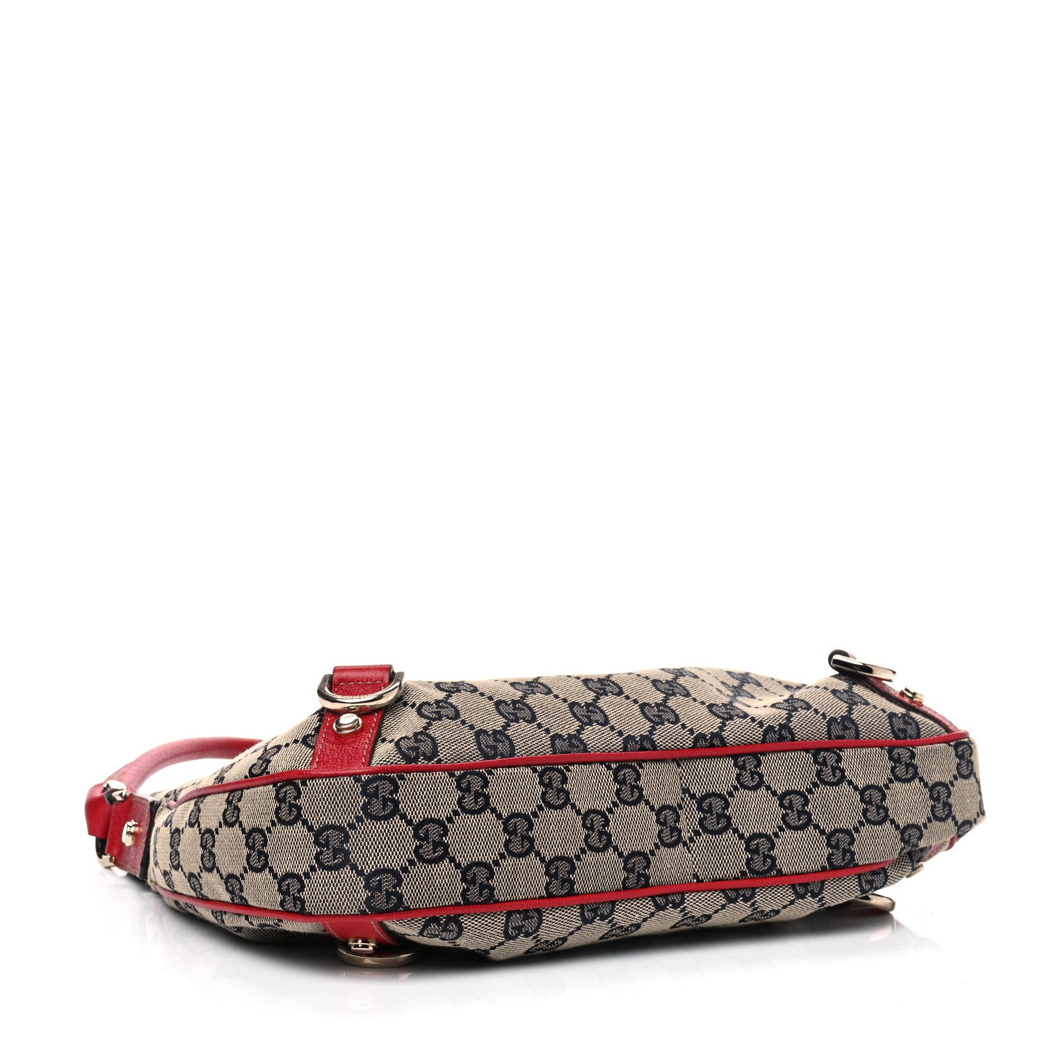 Gucci Monogram Medium Abbey D Ring Hobo Navy Red 3 of 9