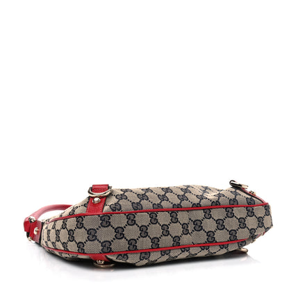 Gucci Monogram Medium Abbey D Ring Hobo Navy Red 3 of 9