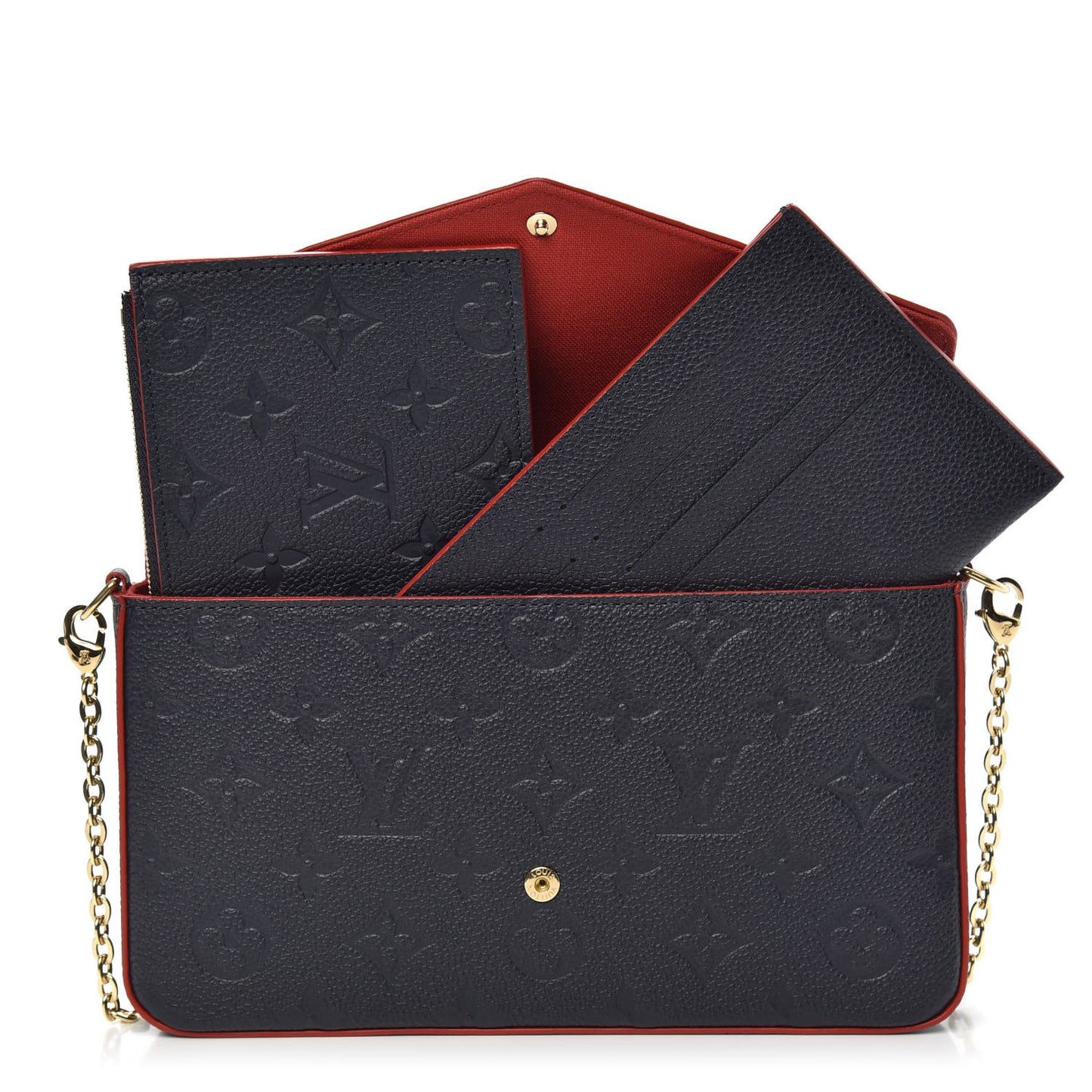 Empreinte Pochette Felicie Chain Wallet Marine Rouge