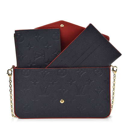 Louis Vuitton Empreinte Pochette Felicie Chain Wallet Marine Rouge 8 of 10