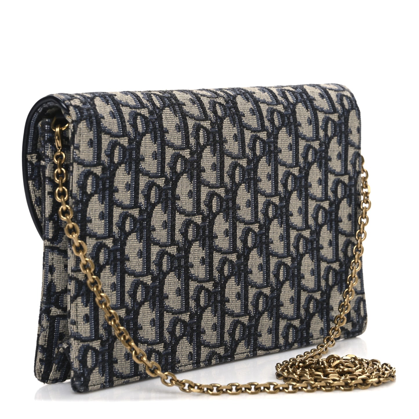 Oblique Saddle Chain Pouch Blue