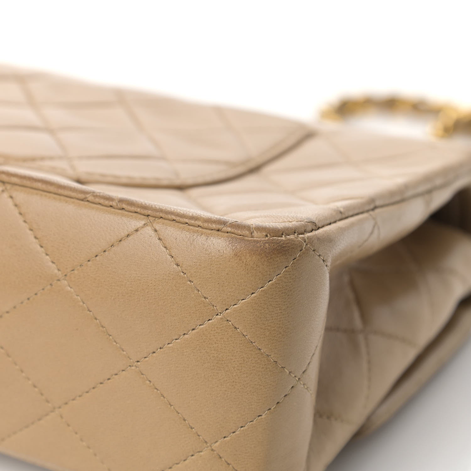 Chanel Lambskin Quilted Medium Double Flap Beige 11 of 23