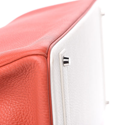 Hermes Togo Casaque Birkin 40 Sanguine White 27 of 31