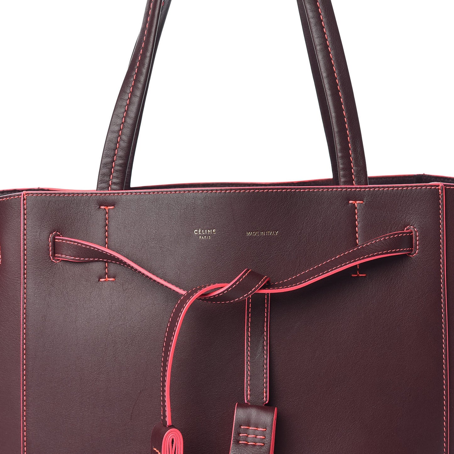 Smooth Calfskin Small Tassel Cabas Phantom Burgundy Pink