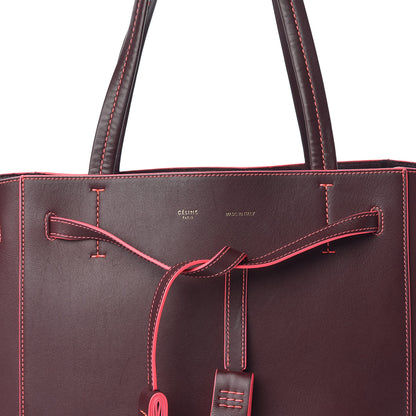 Celine Smooth Calfskin Small Tassel Cabas Phantom Burgundy Pink 8 of 14