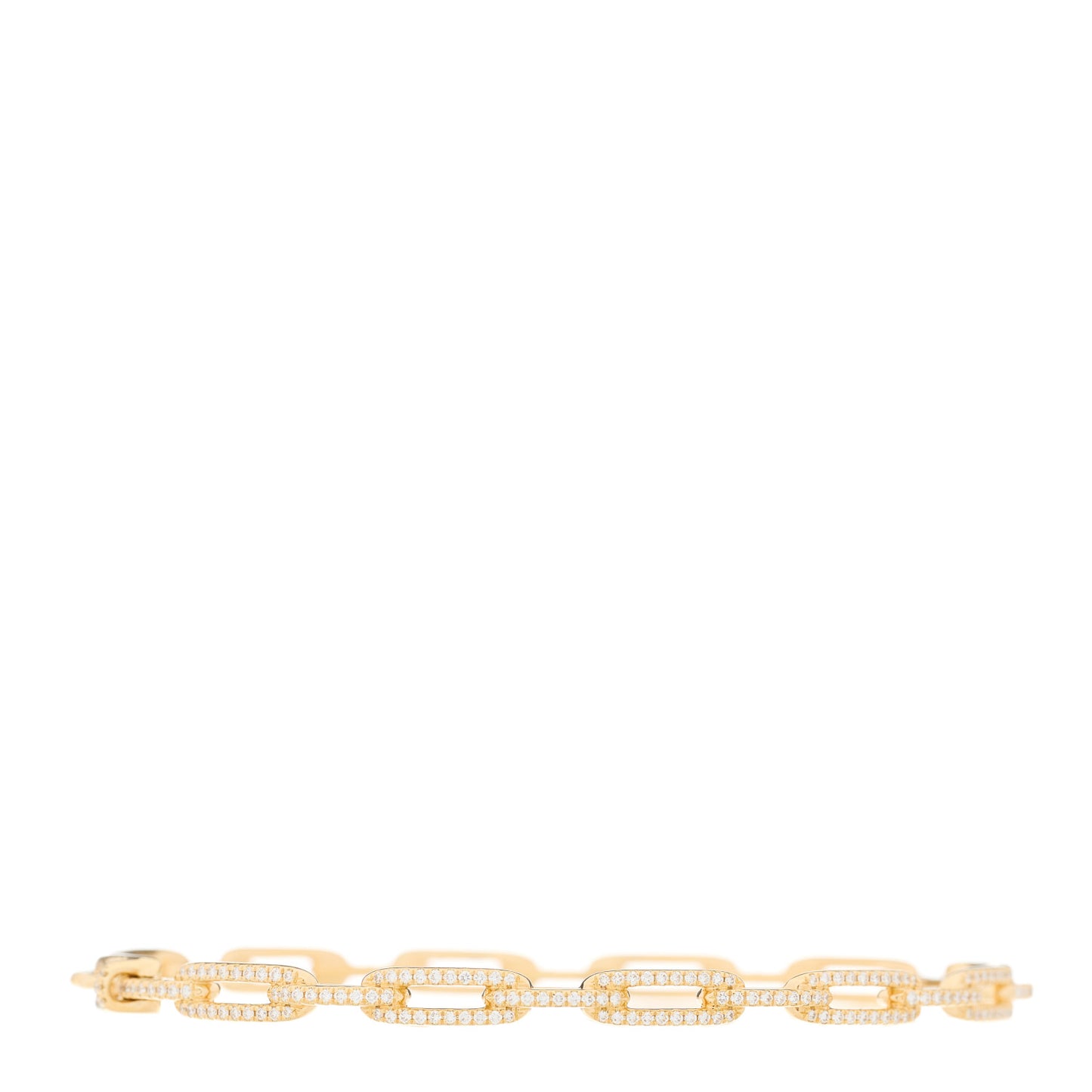 18K Yellow Gold Diamond 4mm Stax Chain Link Bracelet