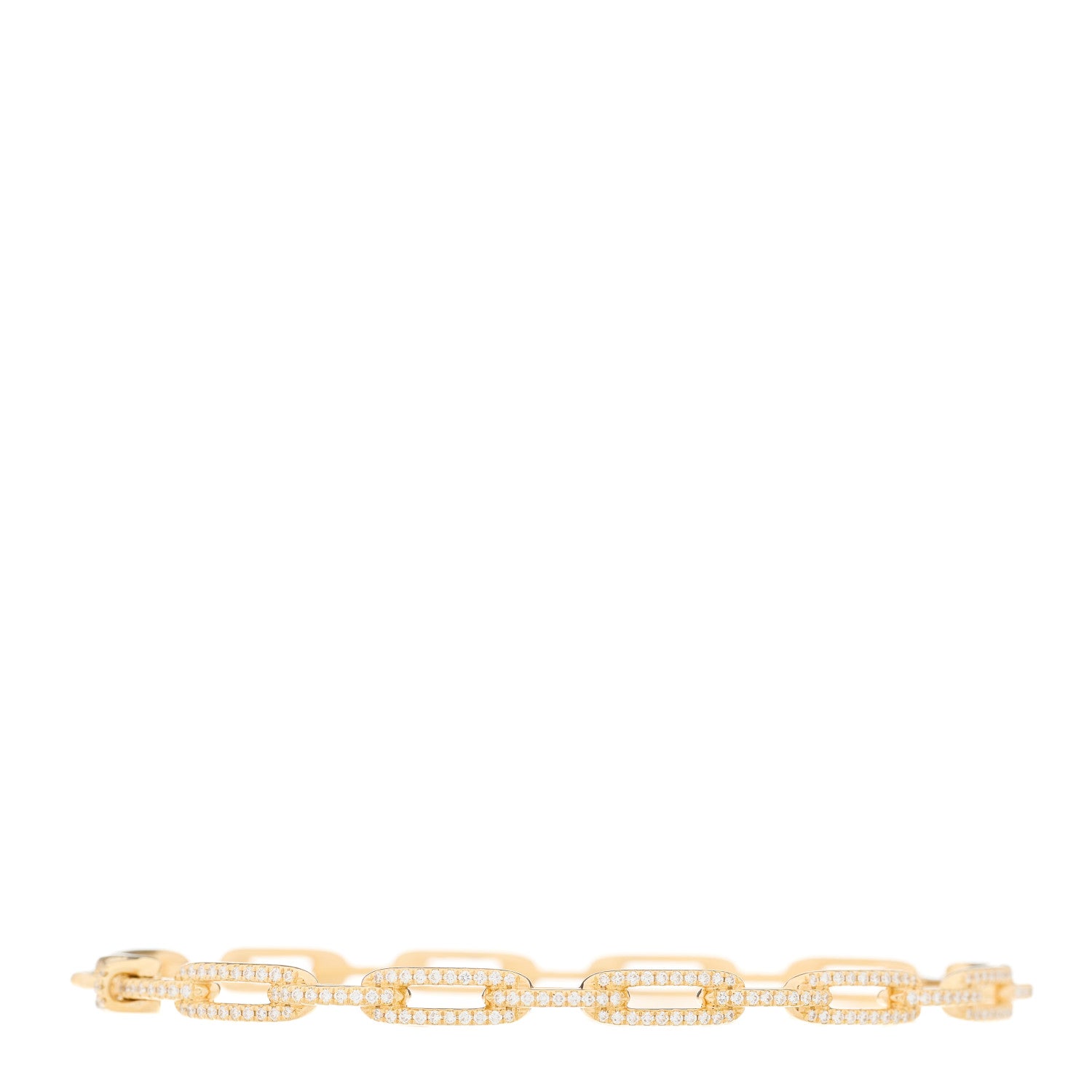 David Yurman 18K Yellow Gold Diamond 4mm Stax Chain Link Bracelet 1 of 3