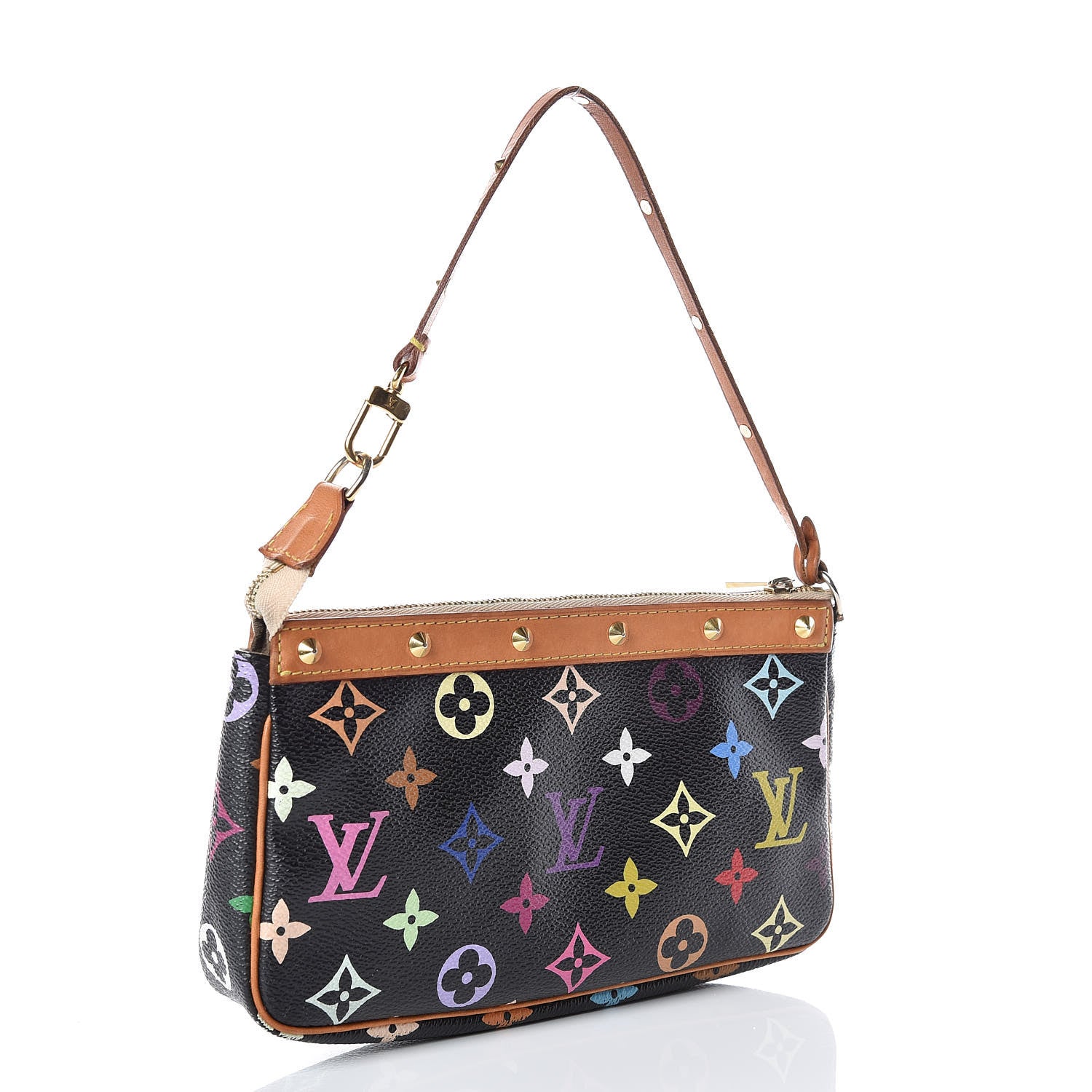 Louis Vuitton Monogram Multicolor Pochette Accessories Black 3 of 16