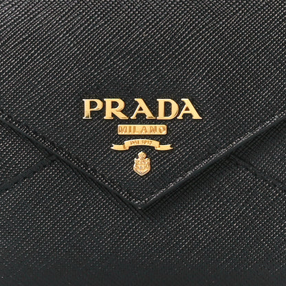 Prada Saffiano Metal Envelope Wallet Black 9 of 12