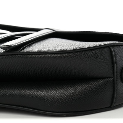 Christian Dior Grained Calfskin Saddle Bag With Strap Black 11 of 11